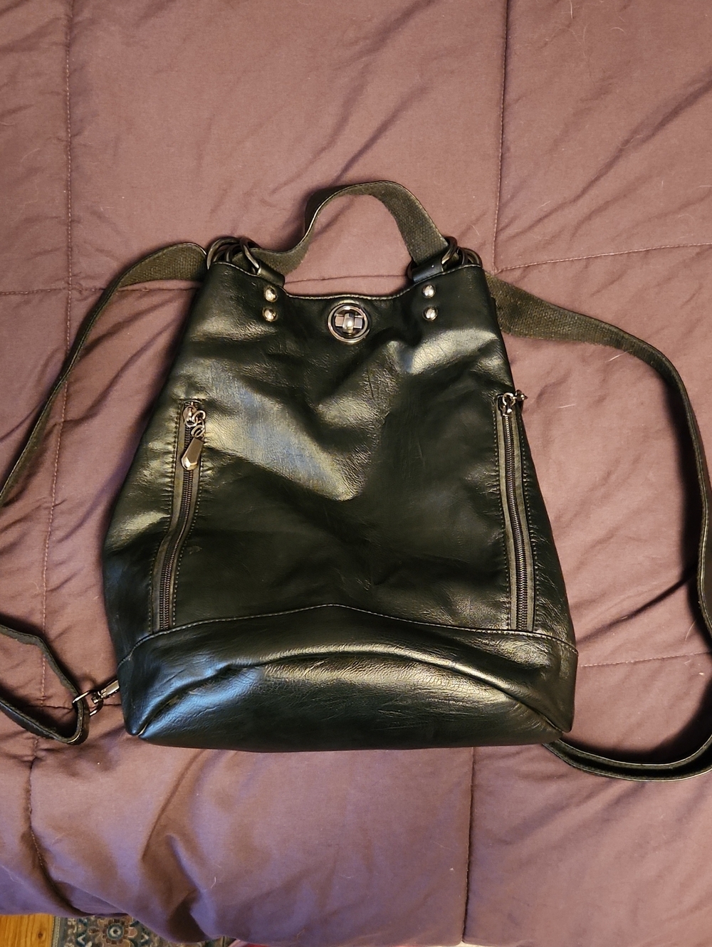 Black Backpack Purse